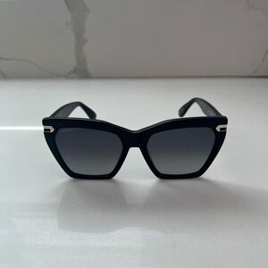 Feroce Heather Black Cat Eye Sunglasses Gold Hardware